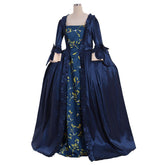 Halloweez Rococo Georgian Day Court Gown | 18th Century Inspired Blue Dress | Victorian Era Sack Back Ball Gown - Halloweez